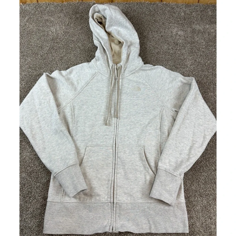 The North Face Full Zip Lightweight Sweater Women's Size Large Gray / Tan Mix